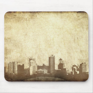 Grungy city background mouse mat