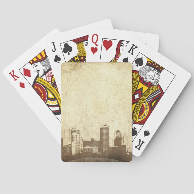Grungy city background playing cards (Back)