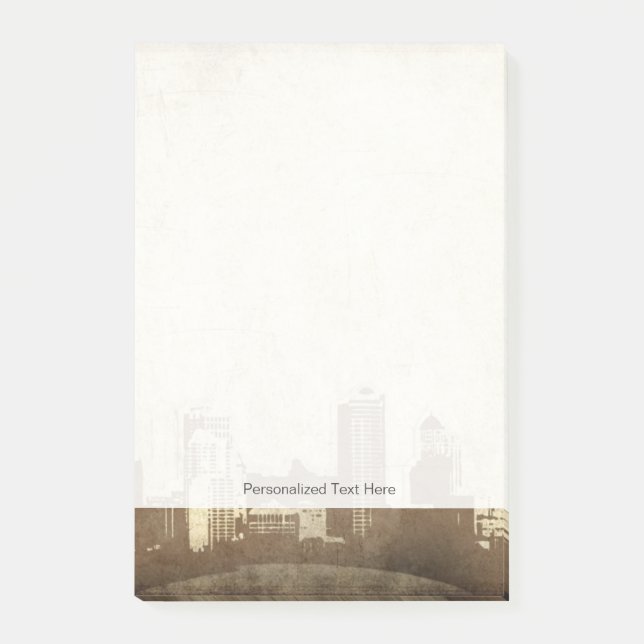 Grungy city background post-it notes (Front)