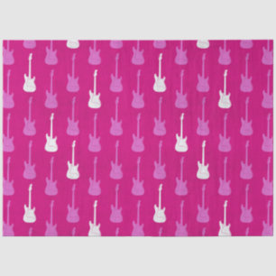 Grungy Classic Electric Guitar Polkadot pink white Tissue Paper