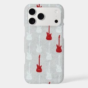 Grungy Classic Electric Guitar Polkadot white red
