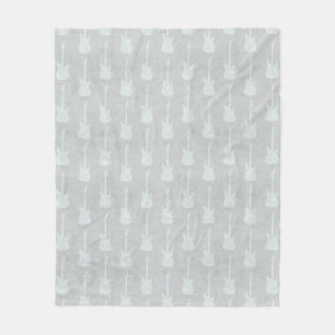 Grungy Classic Electric Guitar Polkadot whites Fleece Blanket