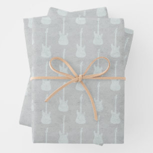 Grungy Classic Electric Guitar Polkadot whites Wrapping Paper Sheet