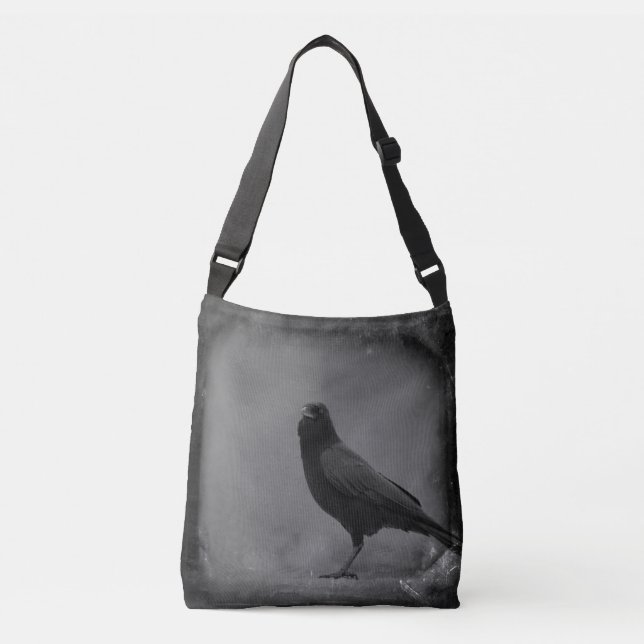Grungy Crow Crossbody Bag (Front)