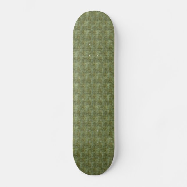 Grungy Dark Green Scallops Skateboard (Front)