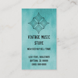 Grungy Diamond Business Card, Turquoise Card