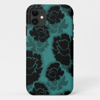 Grungy Floral Decadence BT iPhone 5 Case, Teal