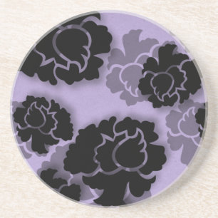 Grungy Floral Decadence Coaster, Lilac Coaster
