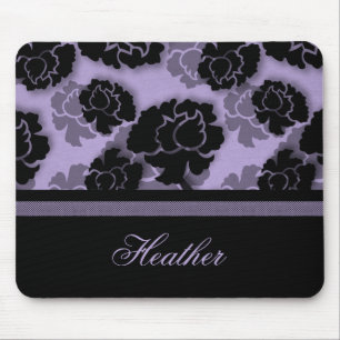 Grungy Floral Decadence Mousepad, Lavender Mouse Mat