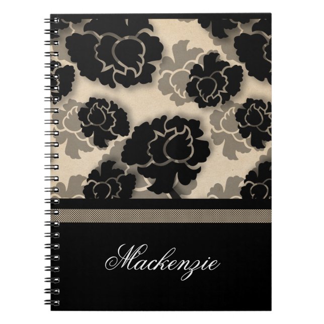 Grungy Floral Decadence Notebook, Ivory Notebook (Front)