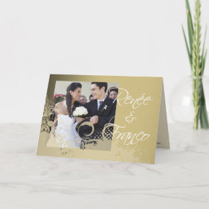 Grungy Floral Wedding Reception Photo Invitation