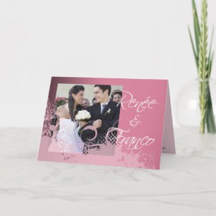 Grungy Floral Wedding Reception Photo Invitation