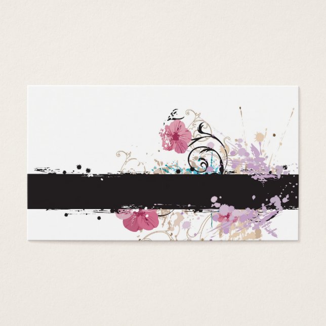 Grungy flowers Profile Card (Front)