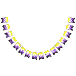 Grungy Funky ZigZag Abstract Nonbinary Pride Flag