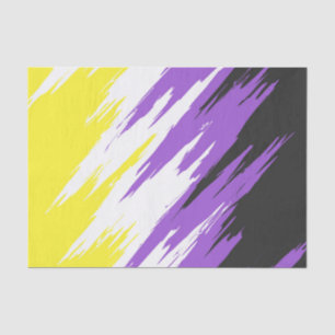 Grungy Funky ZigZag Abstract Nonbinary Pride Flag Tissue Paper