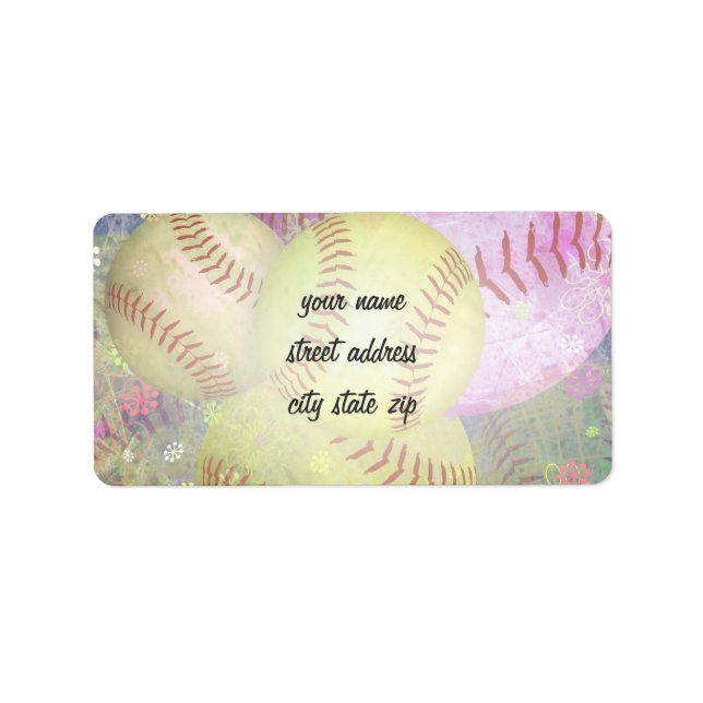 Grungy Girly Softball Label (Front)