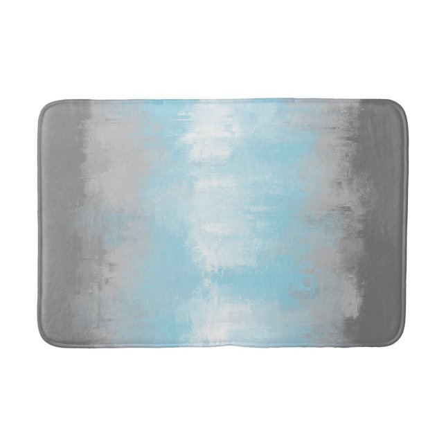 Grungy Glitchy Funky Abstract Demiboy Pride Flag Bath Mat (Front)