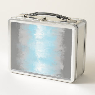 Grungy Glitchy Funky Abstract Demiboy Pride Flag Metal Lunch Box