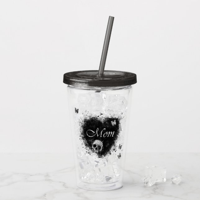 Grungy Goth Heart Mum Acrylic Tumbler (Back Ice)