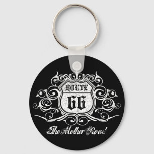 Grungy Graphic Rte. 66 Key Ring