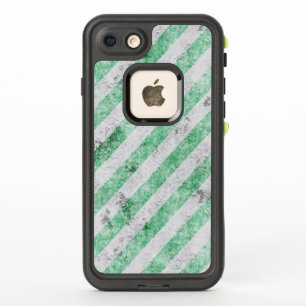 Grungy Green and Ivory Diagonal Stripes