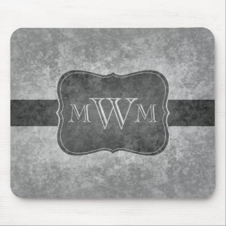 Grungy grey monogram mouse mat