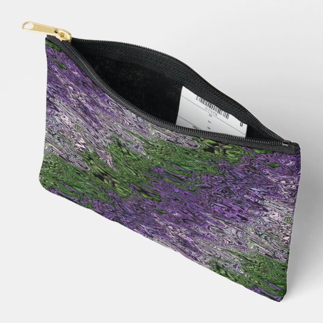 Grungy Groovy Funky Trippy Genderqueer Pride Accessory Pouch (Open)