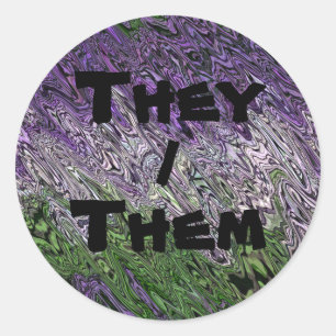 Grungy Groovy Funky Trippy Genderqueer Pride Classic Round Sticker