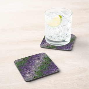 Grungy Groovy Funky Trippy Genderqueer Pride Coaster
