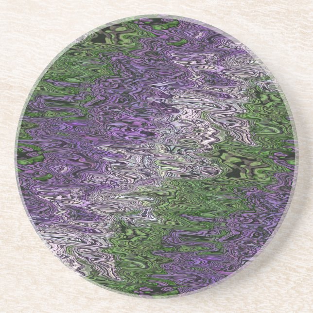 Grungy Groovy Funky Trippy Genderqueer Pride Coaster (Front)