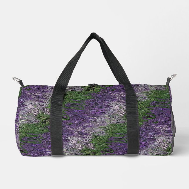 Grungy Groovy Funky Trippy Genderqueer Pride Duffle Bag (Front)