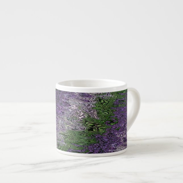 Grungy Groovy Funky Trippy Genderqueer Pride Espresso Cup (Front Right)