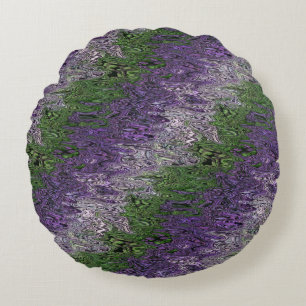 Grungy Groovy Funky Trippy Genderqueer Pride Round Cushion