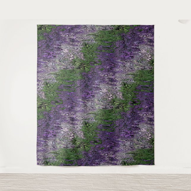 Grungy Groovy Funky Trippy Genderqueer Pride Tapestry (Front)