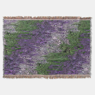 Grungy Groovy Funky Trippy Genderqueer Pride Throw Blanket