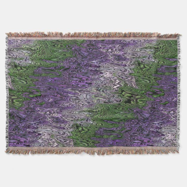 Grungy Groovy Funky Trippy Genderqueer Pride Throw Blanket (Front)
