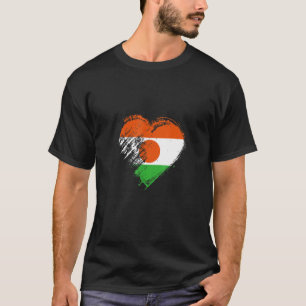 Grungy I Love Niger Heart Flag T-Shirt