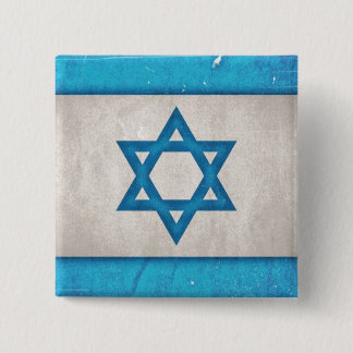 Grungy Israel Flag Star of David 15 Cm Square Badge