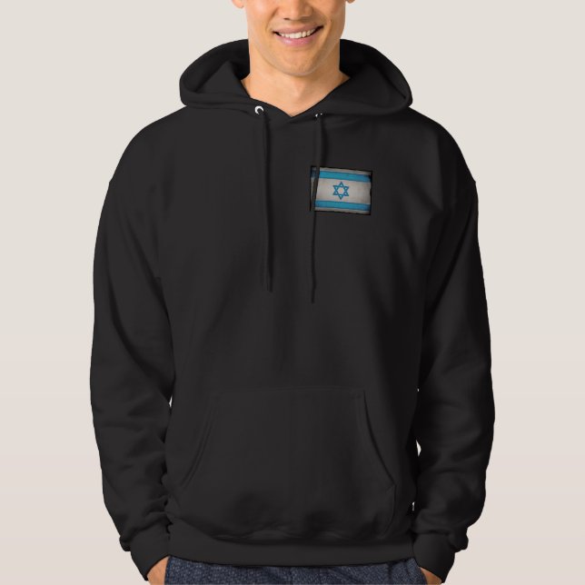 Grungy Israel Flag Star of David Hoodie (Front)
