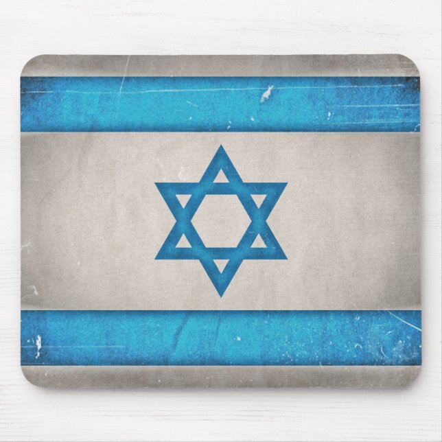 Grungy Israel Flag Star of David Mouse Mat (Front)