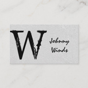 Grungy Large Type Monogram Business Card