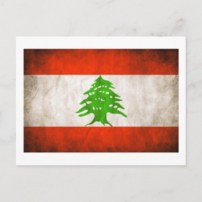 Grungy Lebanon Flag Postcard (Front)