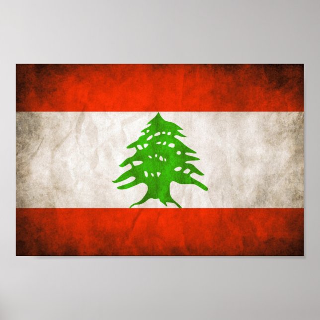Grungy Lebanon Flag Poster (Front)