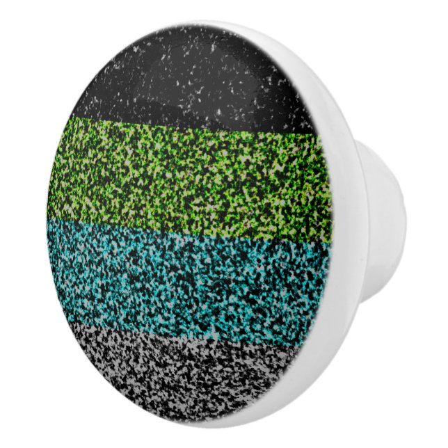Grungy Noisy Abstract Quoiromantic Pride Flag Ceramic Knob (Right)
