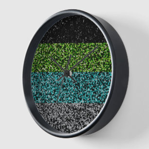Grungy Noisy Abstract Quoiromantic Pride Flag Clock
