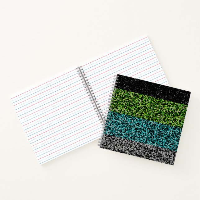 Grungy Noisy Abstract Quoiromantic Pride Flag Notebook (Inside)