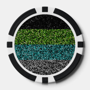 Grungy Noisy Abstract Quoiromantic Pride Flag Poker Chips