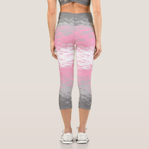 Grungy Noisy Grainy Abstract Demigirl Pride Flag Capri Leggings