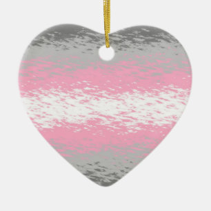 Grungy Noisy Grainy Abstract Demigirl Pride Flag Ceramic Tree Decoration