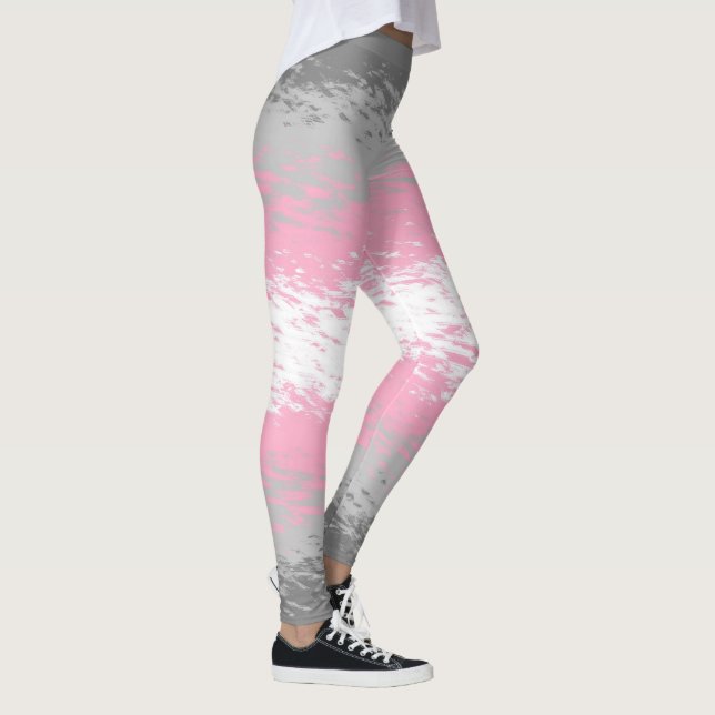 Grungy Noisy Grainy Abstract Demigirl Pride Flag Leggings (Right)